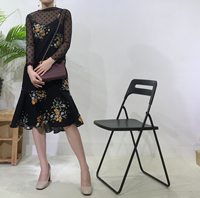 韩国新款小性感透视波点网纱上衣+花朵吊带裙两件套连衣裙套装_250x250.jpg