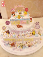 上海儿童生日蛋糕 宝宝周岁满月百日100天三层玩偶蛋糕速递配送