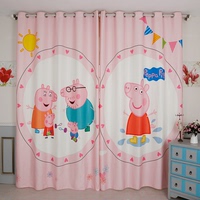定制粉红小妹小猪佩奇Peppa Pig卡通儿童房卧室飘窗落地窗窗帘布_250x250.jpg