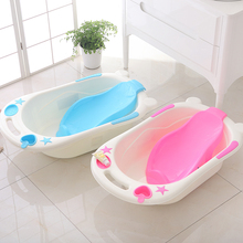 婴儿浴盆新生儿用品大号塑料加厚躺板可坐小孩洗澡盆宝宝卡通浴缸