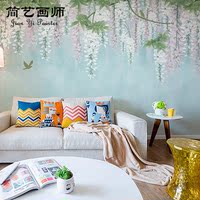 大型定制壁画餐厅装饰田园花卉墙纸客厅沙发背景墙壁纸无缝墙布_250x250.jpg