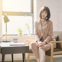 2017春装韩版时尚西装两件套女式套装职业白领双排扣休闲西服女装_250x250.jpg