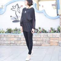 2016新款独家原创黑色雪纺中长款大码蝙蝠衫优雅显瘦_250x250.jpg
