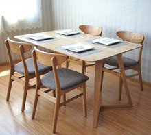 北欧日式实木餐桌椅组合loft工作台小户型现代简约橡木设计师餐桌
