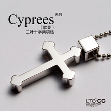 LTG简约耶稣十字架项链吊坠 不锈钢镀18K金男女款基督教礼品礼物