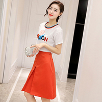新款夏装韩版短袖圆领T恤中长款时尚女裙套装两件套_250x250.jpg